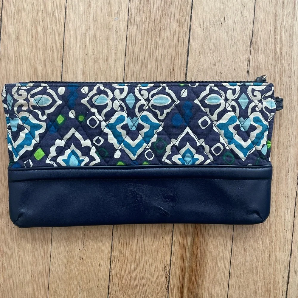Vera Bradley Navy and Blue Geometric Cosmetic Bag